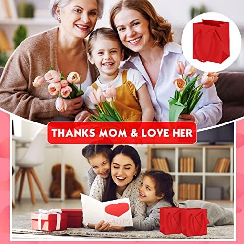 Zhehao 50 Pack Mini Gift Bags Bulk with Handles and Tags,Red - Image 4