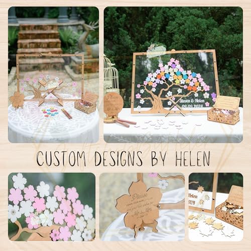 Wedding Guest Book Alternative, Fall Maple Tree Drop Top Frame Sign-in - Image 7