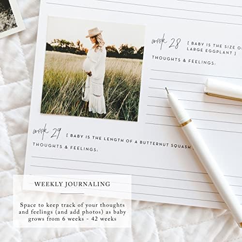 Nuts & Bolts Paper Co. Growing You Personalized Pregnancy Journal Memory Book - Record Pregnancy Memories and Moments with Your Baby Girl or Boy in this Photo Journal Scrapbook Album - Image 7