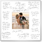 Signature Picture Frame 18x18, Aluminum Signable Frame with Glass, Silver by FLYJOE
