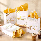 Kosiz 50 Sets Welcome Gift Bags Bulk with Handles and Tissue, White - Image 3