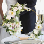 10PCS 12Inch Metal Floral Hoop Centerpiece Table Decorations, Metal Wreath Ring with 10 PCS Place Card Holders, Silver Craft Hoop Rings for DIY Wedding Decorations, and Dream Catchers（Silver） - Image 6