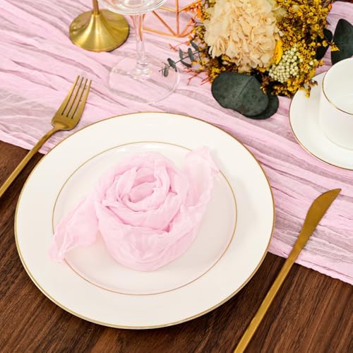 fani 60 Pack Gauze Cheesecloth Napkins, 20 x 20 in, Light Pink - Image 7
