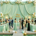 50ft x 10ft Wrinkle Free Sage Green Wedding Backdrop Curtains for Party Bridal Shower Reception Decorations Sage Green Fabric Curtain Backdrops Drapes for Photography Baby Shower Birthday Background by Tao-GePartyDecorations