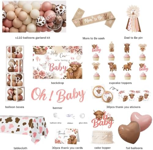 Highland Cow Baby Shower Decorations for Girl, Holy Cow Baby Shower Decor - Image 2
