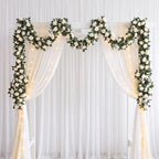 Aneco 8 Pack 64 FT Cream Flower Garland Artificial Rose Vines Roses Fake Vine Flowers Plants Party Supplies for Holiday Wedding Garden Craft Art Decoration - Image 5