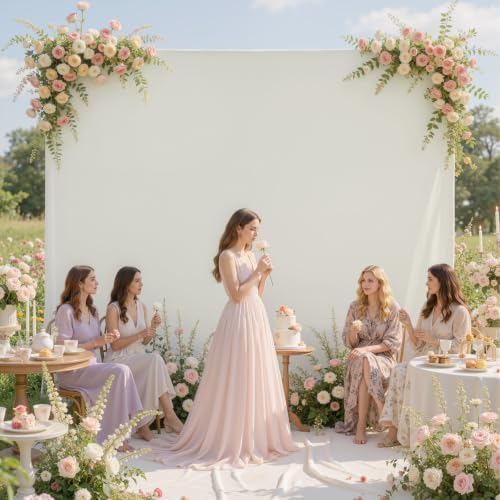 30×10ft Ivory Backdrop Curtain for Weeding Parties, Wrinkle-Free Fabric Drape for Baby Shower, Birthday Party Decorations, Photography Photo Booth Background, 3 Panels 10×10ft, with Rod Pocket - Image 6