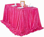 Hot Pink Wedding Sequin Tablecloth 90x156inch Rectangle Glitter Table Cloth - Image 4