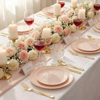 KIRE 175PCS Pink Plates Disposable - Pink and Gold Plates for Baby Shower - Image 3
