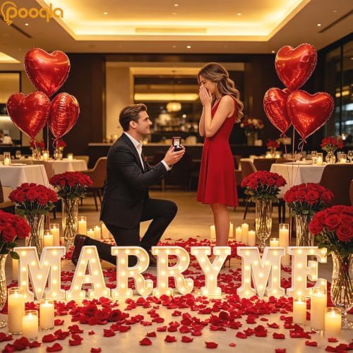 Pooqla Marry Me Light up Letters, Will You Marry Me Sign for Proposal - Image 6