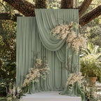 10ftx10ft Dusty Sage Backdrop Curtain for Wedding Parties, Wrinkle Free Silky Polyester 2 Panels 5x10ft Draping Fabric Photo Back Drop Cloth Drapery for Birthday Photography Background Photoshoot - Image 6