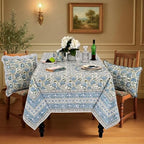 Ridhi Asparagus Green Block Print Cotton Rectangle Table Cloth, 52x70 inch - Image 2
