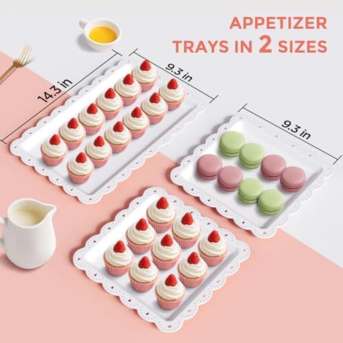 12Pcs Dessert Table Display Set, Cupcake Stand, 3-Tier Cup Cake Tower Stands & 2-Tiered Cake Holder, Treat Food Platters Serving Trays for Tea Party, Baby Shower, Bridal, Wedding, Birthday, Plastic - Image 4