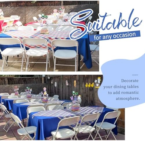 Showgeous 60x126 Inch Royal Blue Rectangle Tablecloth 6 Pack Fit 7FT Table - Image 3