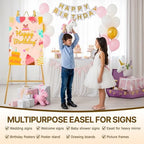 57.5" Gold Easel Stand for Sign, Wedding Sign Stand for Display - Image 2
