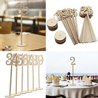 Tinksky 1-40 Wooden Table Numbers with Holder Base for Wedding Home Party Decoration, Pack of 40 - Image 2