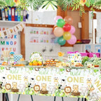 Funnymoom 452 Pcs Wild One Birthday Party Decorations for 50, Safari Jungle Wild One Paper Plates Napkins Cups Tablecloth Cutlery Straws for Boys Kids Woodland Themed First Birthday Party Supplies - Image 5