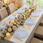 FLOWERCAT 60PCS Light Blue Heavy Duty Plastic Disposable Party Plates Set – 30pcs 10.25″ Dinner & 30pcs 7.5″ Dessert Plates – Durable Blue Tableware for Easter Parties, Wedding, BBQ & Baby Shower - Image 7