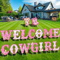 Sliner 15 Pcs Welcome Cowgirl Baby Shower Decoration 15 Inch Pink Yard Signs with Stakes Large Lawn Sign for Gender Reveal Newborn Welcome Home Outdoor Party Decoration by Sliner