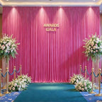 20x12ft Hot Pink Backdrop Curtain Panels for Parties - Wrinkle Free Polyester Photo Curtain Backdrop Wedding Back Drop Fabric Drapes for Party Decorations Background for Photography - Image 3