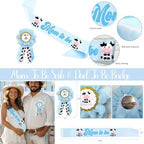 Costova Cow Baby Shower Decorations for Boys, Blue Cow Baby Shower Decorations, Holy Cow We Are Having a Baby Backdrop Balloon Box Tablecloth Sash Pin for Cow Print Baby Shower Gender Reveal - Image 4