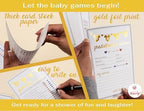 Party Hearty Baby Shower 5 Game Pack, Premium Thick Cardstock - Gold - Image 4