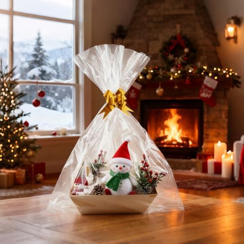 10PACK Empty Gift Basket Set, 11.8x9.8” Thick Kraft Market Tray Gift Basket - Image 5