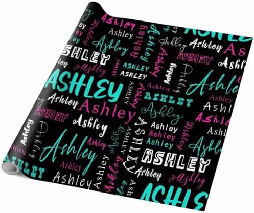 AOFUN Custom Name Text Valentine'S Wrapping Paper Personalized Christmas Gift Customized Wrapping Paper Wrapping Paper Roll with Printed Name 3 Rolls 58" x 23" - Image 5