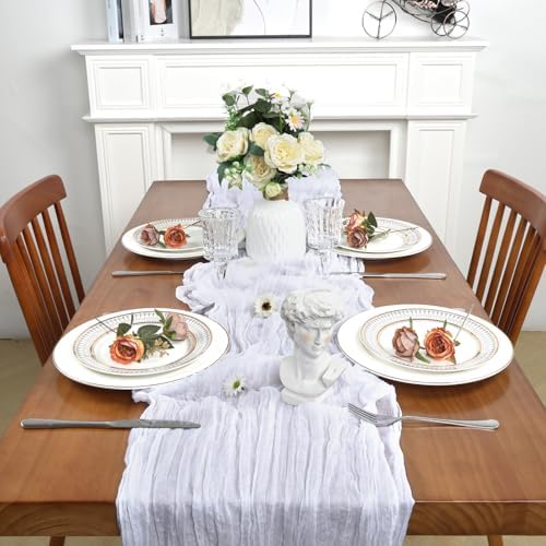 12 Pack 23 x 120 Inch White Table Runner 10Ft Cheesecloth - Image 3