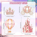 Honoson 4 Pcs Large 30" Pink Princess Cardboard Cutouts Castle Photo Props - Image 2