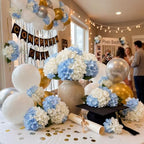 65PCS Hydrangea Artificial Flowers with Stronger Bendable Stems, Premium Silk Faux Hydrangea Flowers Bulk for DIY Wedding, Arches, Baby Showers & Event Decor(Mixed Color, 35 Ivory, 30 Blue) - Image 6