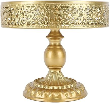 Cake Stands, Vintage Golden Cake Stand Round Dessert Displays Plate for Party Wedding (M) by Aqur2020