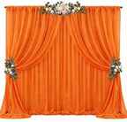 20ft x 10ft Orange Backdrop Curtains, Wrinkle-Free Sheer Chiffon Fabric Photo Backdrop Drapes for Wedding Arch Party Ceremony Stage Photography Decorations by WishCare