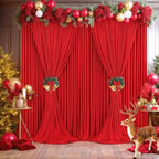 20ft×8ft Wrinkle Free Red Backdrop Curtain for Party, 4 Panels 5×8ft Thick Silky Polyester Red Photo Backdrop Drapes Curtains for Birthday Baby Shower Themed Parties Wedding Photography - Image 6