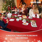 sancua 2 Pack Red Tablecloths 60x120 Inch for 8 Feet Rectangle Tables - Image 4