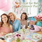 Funnymoom 200 Pcs Woodland Baby Shower Party Decorations Plates Serve 50 - Image 4