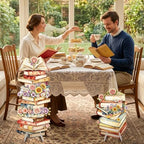 2Pcs Book Floral Cardboard Cutouts, A New Chapter Begins Baby Shower Birthday Party Decorations, Book Themed Photo Props Yard Signs with Stakes & Stands for Library Book Club Indoor Outdoor Use - Image 4