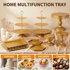 Hacaroa Set of 10 Gold Cake Stand, Metal Dessert Table Display Set Tiered Cupcake Holder, Decorative Candy Fruit Tower Plate Dessert Serving Tray Platter for Wedding, Birthday Party, Baby Shower - Image 6