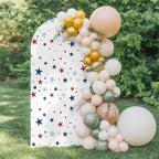 4th of July Arch Backdrop Cover 7.2 FT, Red Blue Stars Independence Day Wedding Arch Cover Stretchy Backdrop Stands Covers for Birthday Party Ceremony Banquet Decor by Unknown