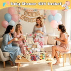 Wooden Baby Shower Crate Closet, 16.93In×11.82In×23.82In,Personalized Baby Gift Basket with Adjustable Handle, Unique Newborn Gift for Boys & Girls, Baptism,Birthday - Image 5
