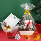 AFOROEOA 10PACK White Baskets For Gifts Empty, 10x12”Thick Kraft Gift Basket with 10 Bows 10 Bags Empty Gift Baskets for Christmas, Easter, Birthdays, Snacks, Farmers Market - Image 2