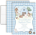 Amanda Creation Personalized Baby Shower Invitations, 20 Custom 5x7 Custom Baby Shower Invitations Boy Barnyard Theme with Envelopes by AmandaCreation