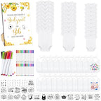 Panitay 100 Pcs White Baby Bodysuits Bibs Kit 25 Guests, Bee by Panitay