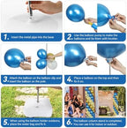 2 Sets Adjustable Balloon Column Stand Kit with Bases（ Navy Blue and Gold） - Image 5