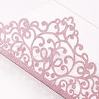 Pink Laser Cut Wedding Invitations 25pcs Tri-Fold Wedding Invitation Kit - Image 4