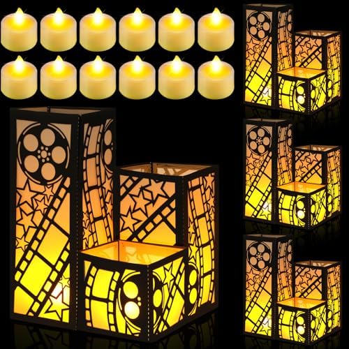 Rossesay 12 Pcs Movie Lantern Centerpiece for Movie Night Party Supplies by Rossesay