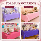 Newwiee 72 Pack Pink and Purple Plastic Tablecloths Bulk 54" x 72" - Image 6