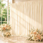 10ft x 10ft Beige Backdrop Curtains for Parties, 2 Panels 5ft x 10ft Wrinkle-Free Polyester Photo Backdrop Drapes for Wedding Birthday Baby Shower Graduation Photography Background by Gewonelife