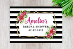 Andaz Press Custom Personalized Disposable Paper Placemats, 12 x 18 Inch, Set of 25, Custom Bridal Shower Striped Floral, Tableware, Dining, Tabletop, Table Setting for Bridal Shower - Image 4