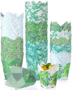 Havawish 500 Counts Greenery Tulip Cupcake Liners Tropical Hawaiian Baking Cups Palm Leaf Muffin Liners Greaseproof Cupcake Wrapper Tulip Paper Baking Cup for Tiki Luau Baby Shower Party Decoration by Havawish